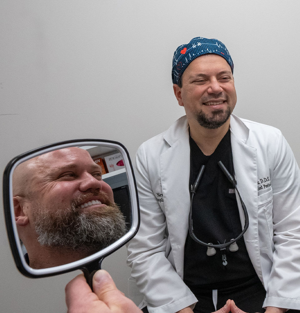 dr beck with matt during full arch reveal