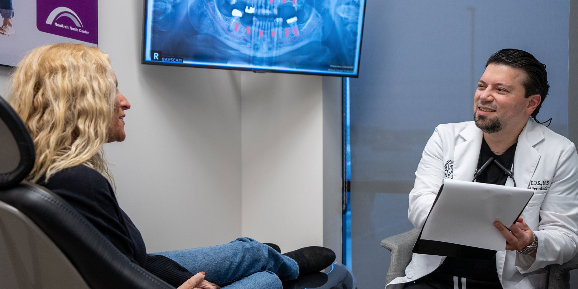 dr beck with jen talking full arch dental implant health