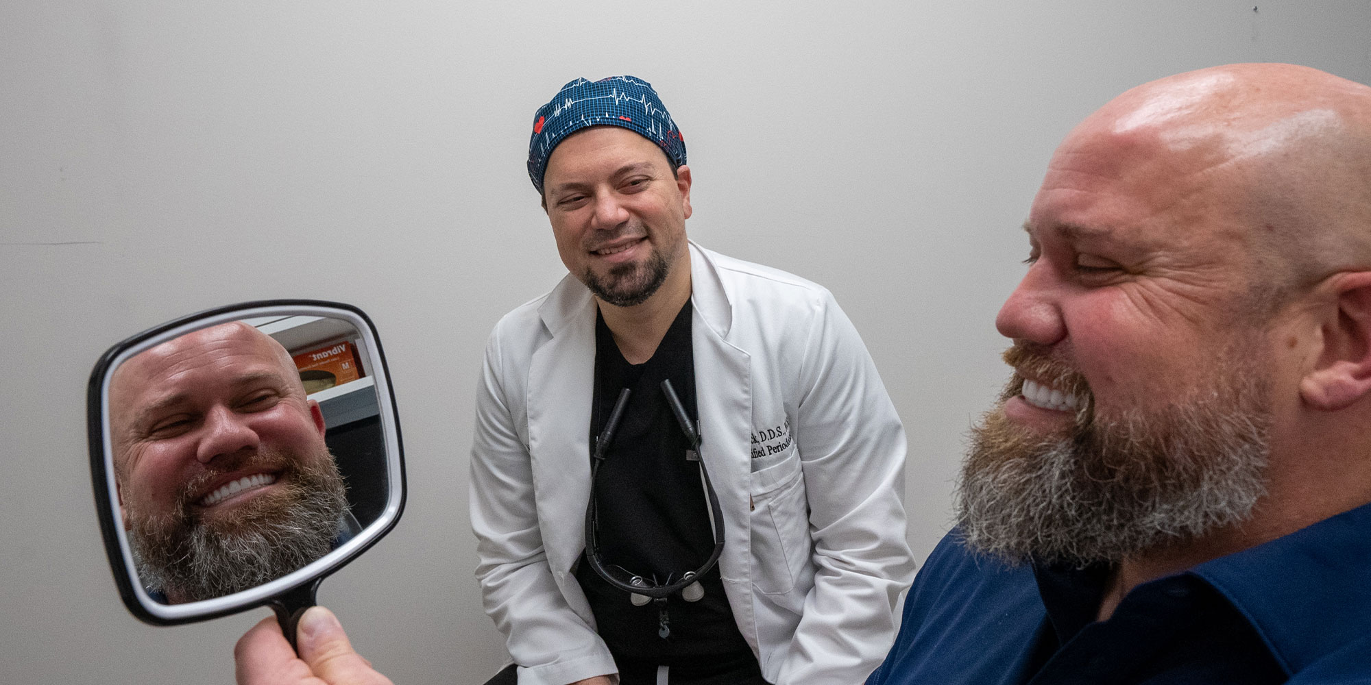 dr beck with matt after dental oral surgery