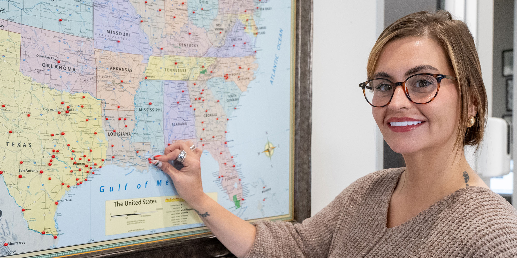 patient marking dots on a map